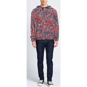 Canali Full Zip Hooded Jacket in Green/Orange/Navy Made in Italy NWT Size XL